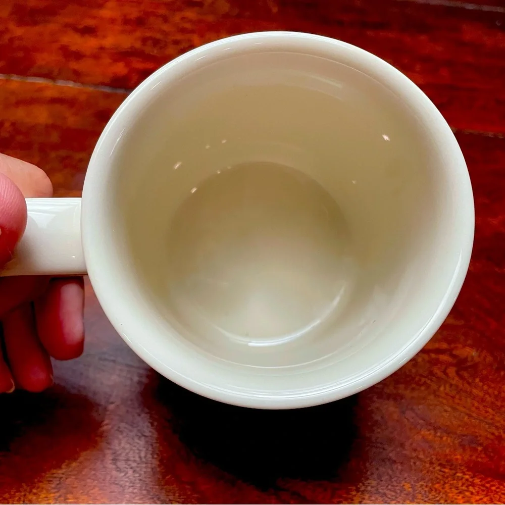 Starbucks 2013 White with Green Logo Ceramic Diner Coffee Mug (14oz)